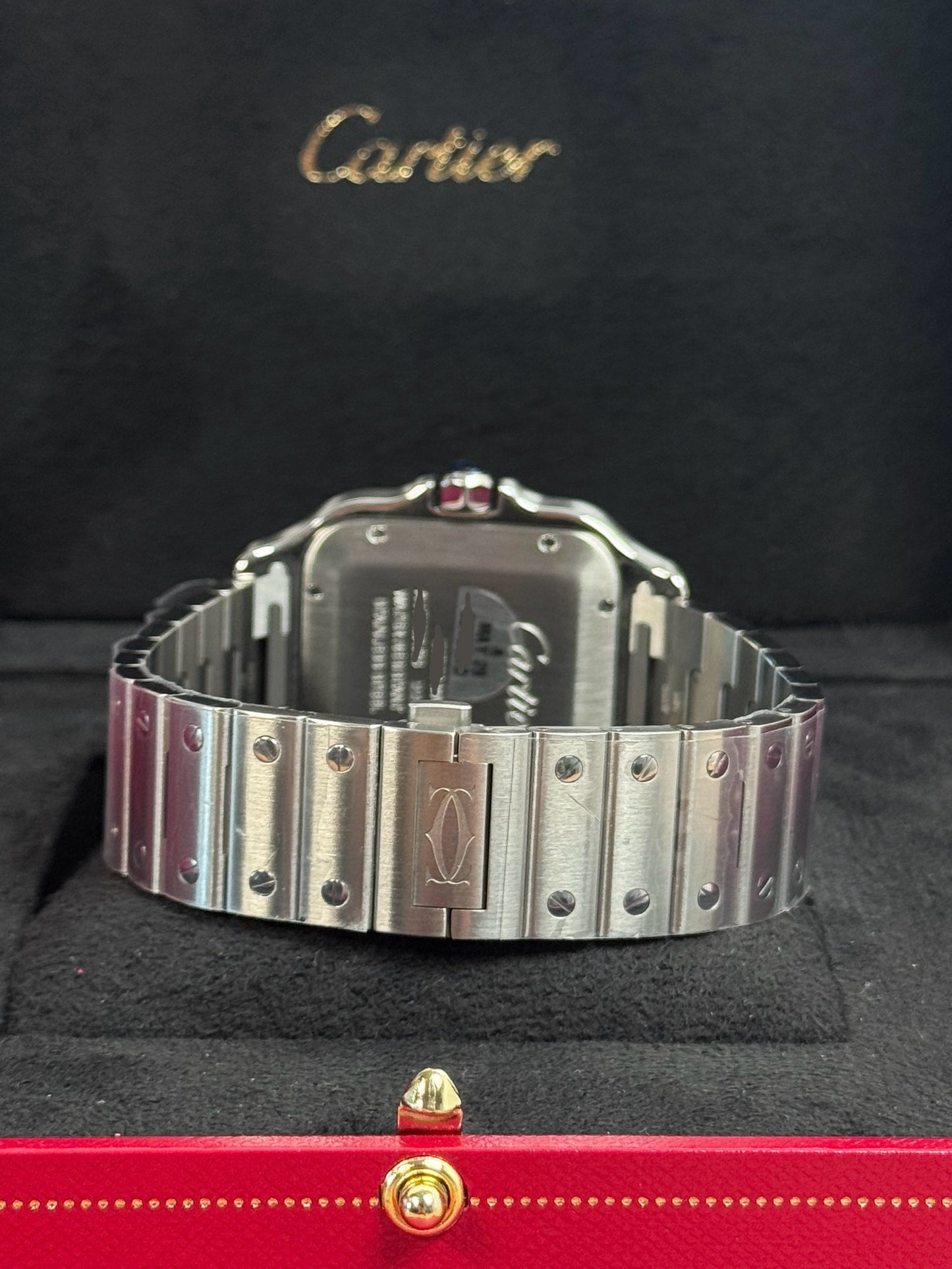 Cartier Santos Large Weiß WSSA0018 / 2025 / Full Set / Ungetragen