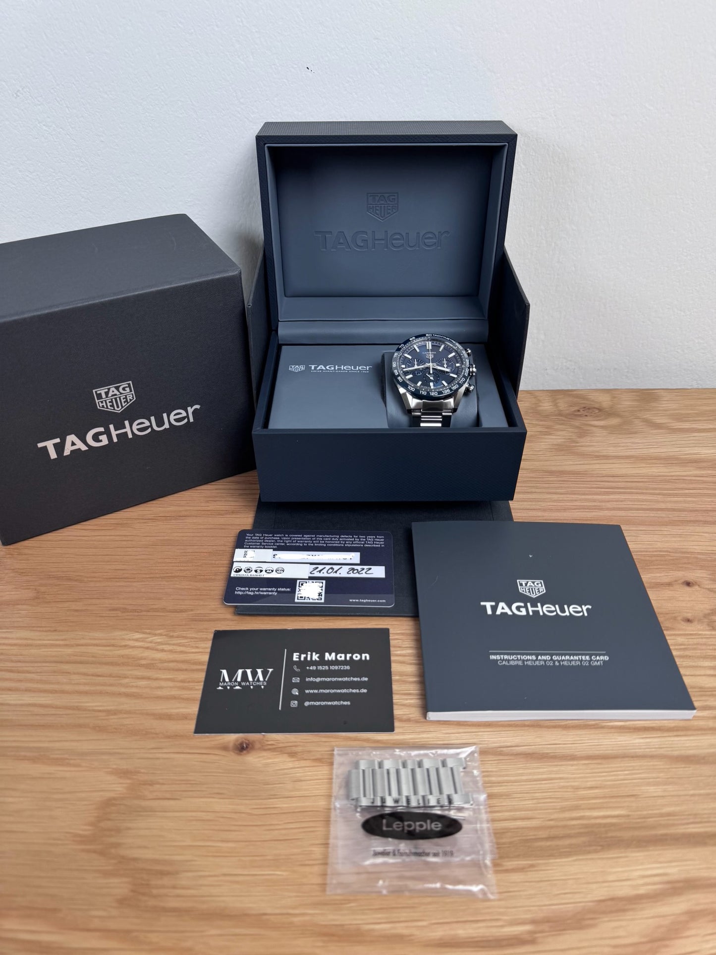 TAG HEUER Carrera Chronograph 44mm Blau / 2022 / Full Set / Top Zustand