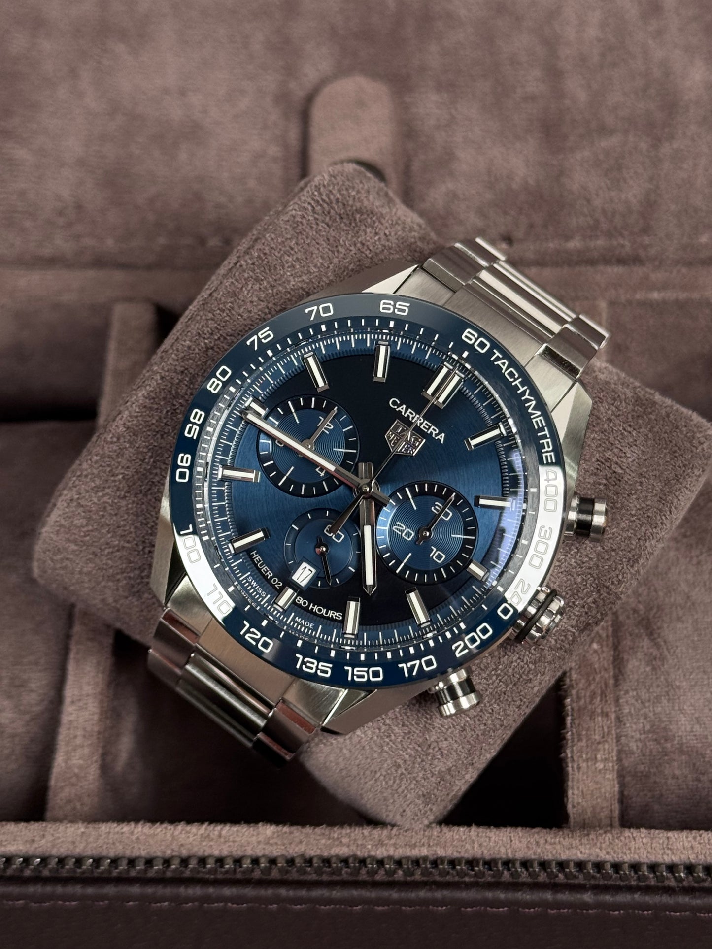 TAG HEUER Carrera Chronograph 44mm Blau / 2022 / Full Set / Top Zustand