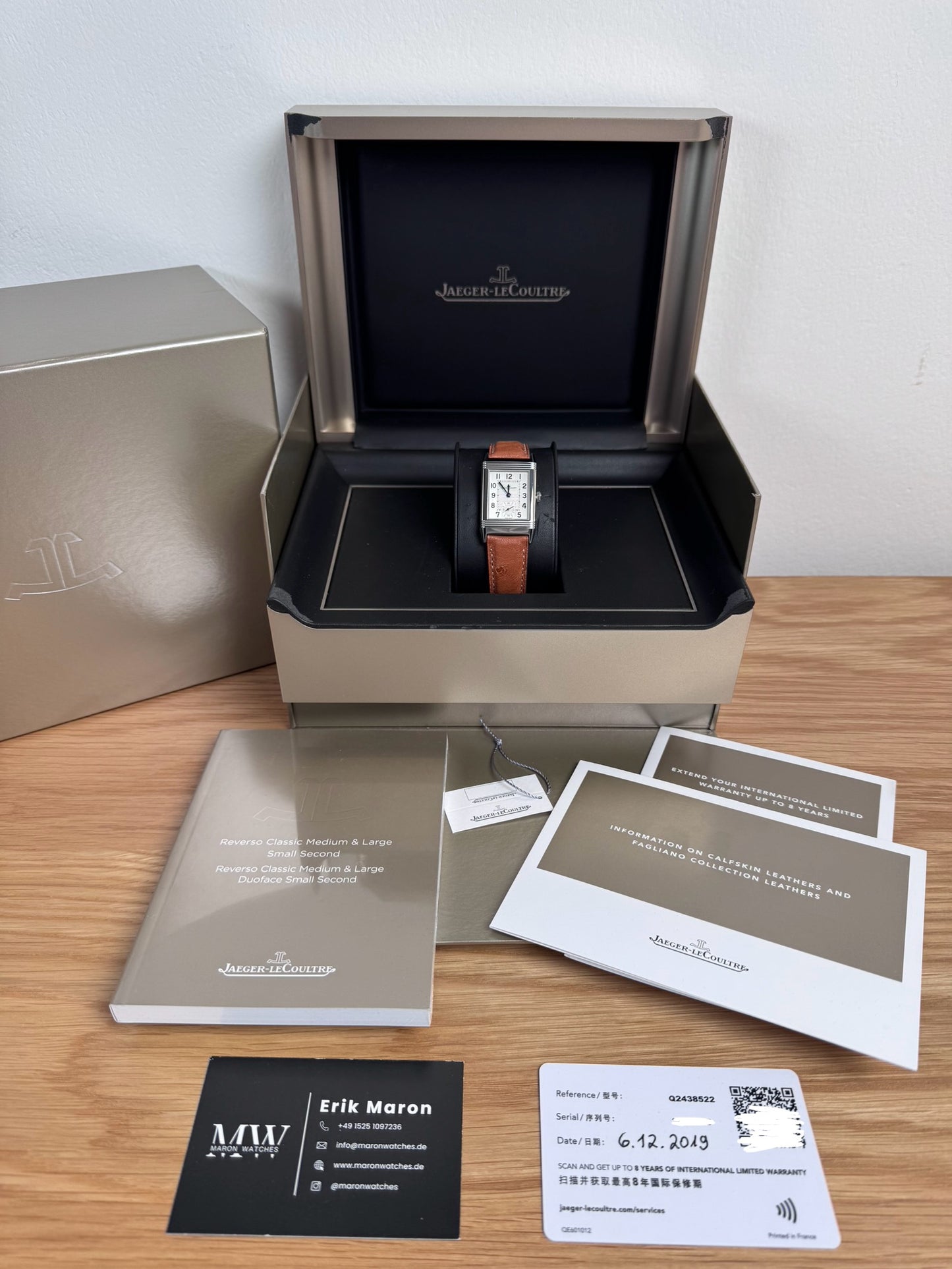 Jaeger LeCoultre Reverso Classic Monoface Small Seconds / 2019 / Full Set / Top Zustand
