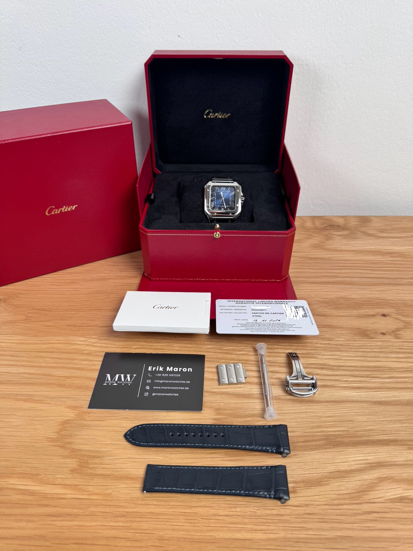 Cartier Santos de Cartier Blau WSSA0071 / 2024 / Full Set / Top Zustand