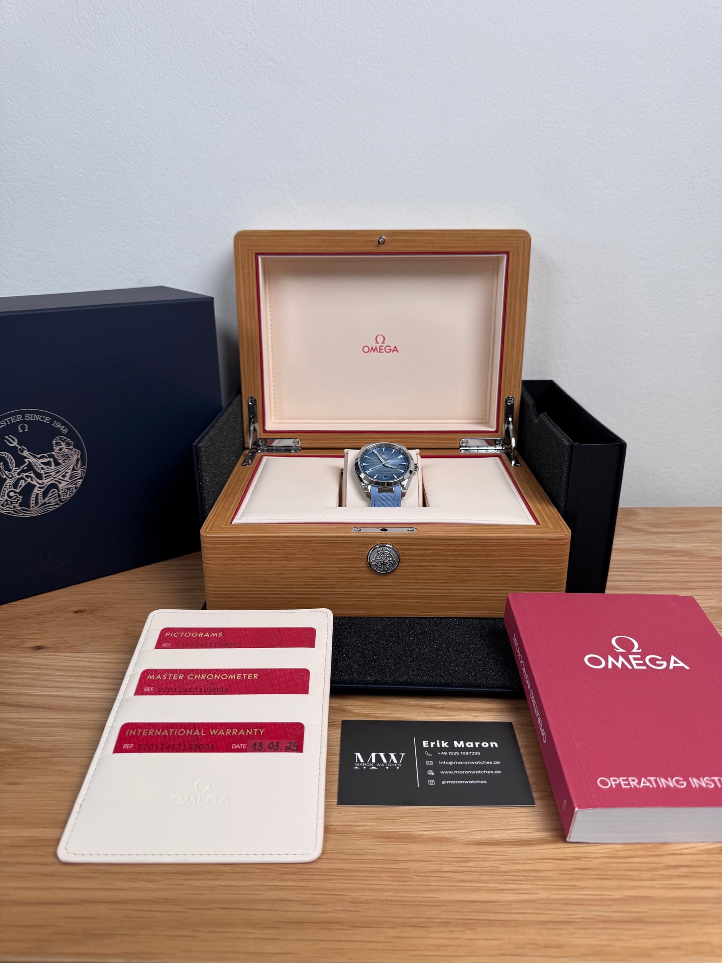 Omega Seamaster Aqua Terra 150 M Summer Blue / 2025 / Full Set / Neuwertig