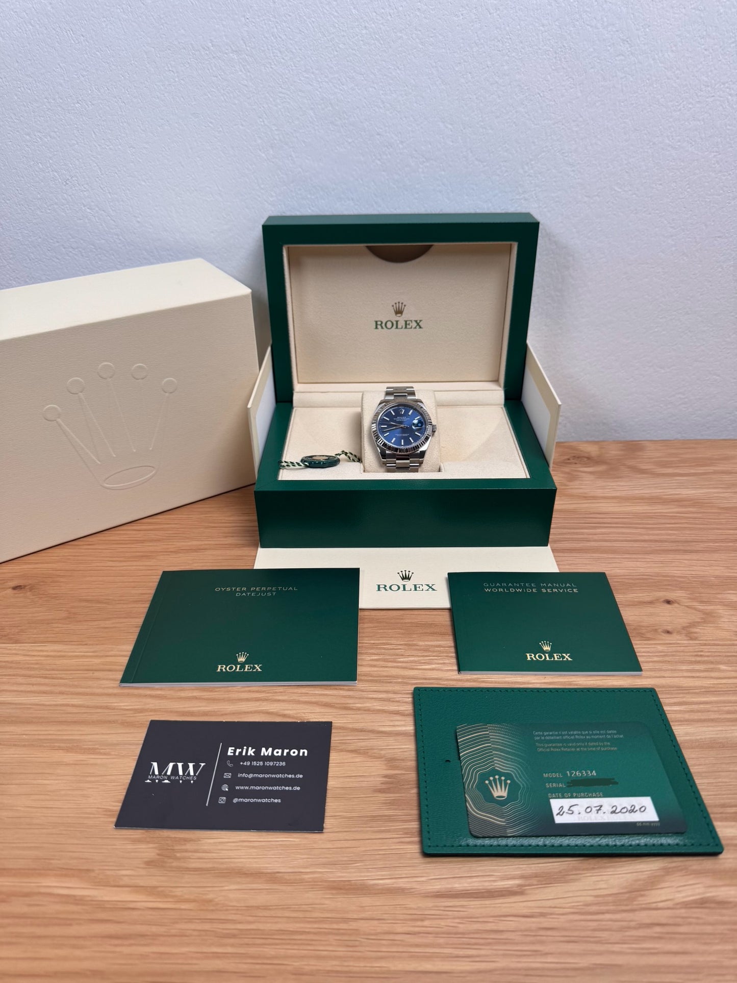 Rolex Datejust 41 126334 Blau / 2020 / Full Set / Top Zustand