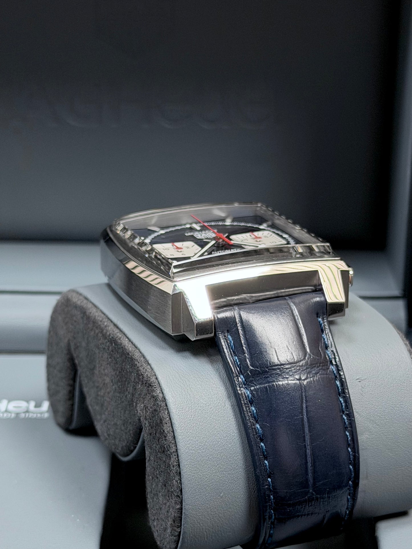 Tag Heuer Monaco Heuer 02 Blau / Box & Uhr / Top Zustand