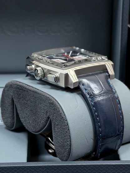 Tag Heuer Monaco Heuer 02 Blau / Box & Uhr / Top Zustand