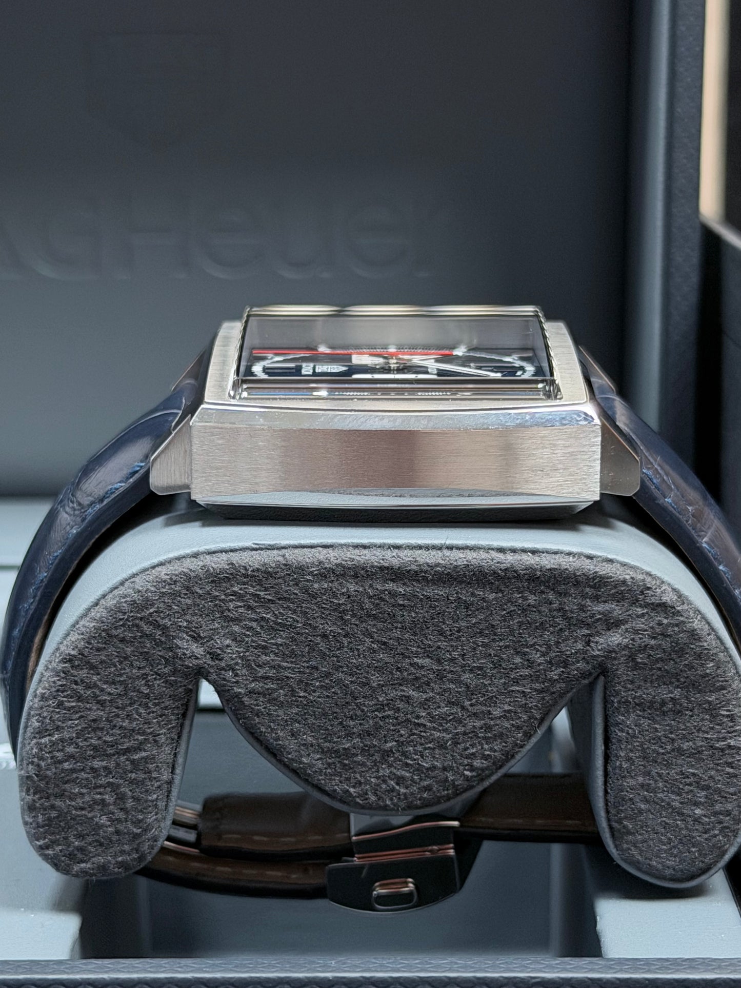 Tag Heuer Monaco Heuer 02 Blau / Box & Uhr / Top Zustand