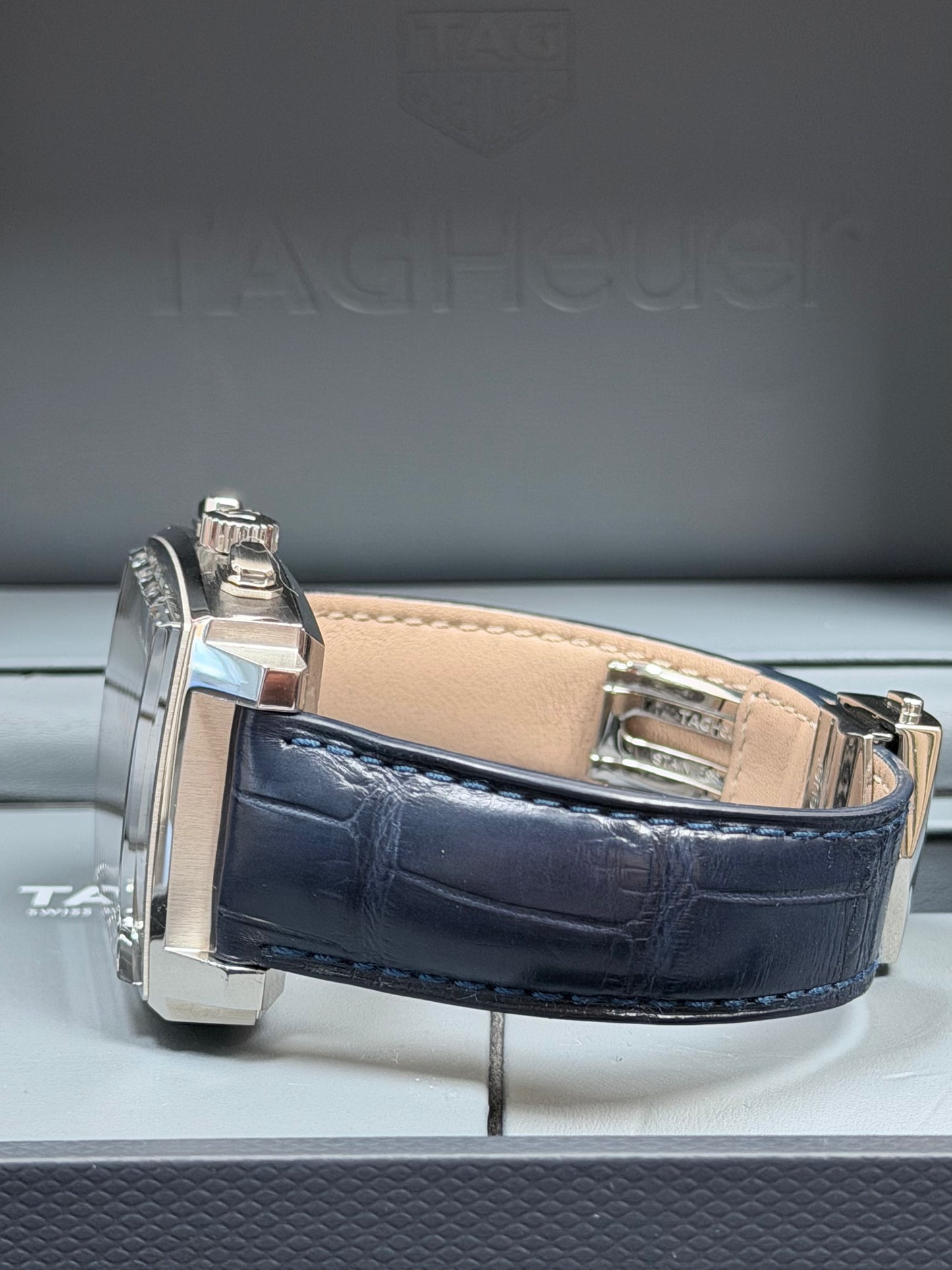 Tag Heuer Monaco Heuer 02 Blau / Box & Uhr / Top Zustand
