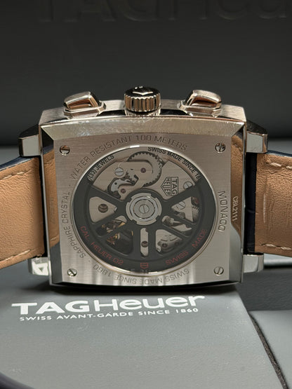 Tag Heuer Monaco Heuer 02 Blau / Box & Uhr / Top Zustand