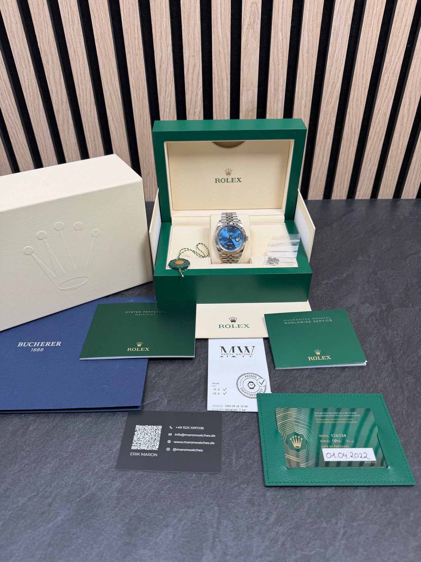 Rolex Datejust 41 126334 Azzurro-Blau / 2022 / Full Set / Neuwertig