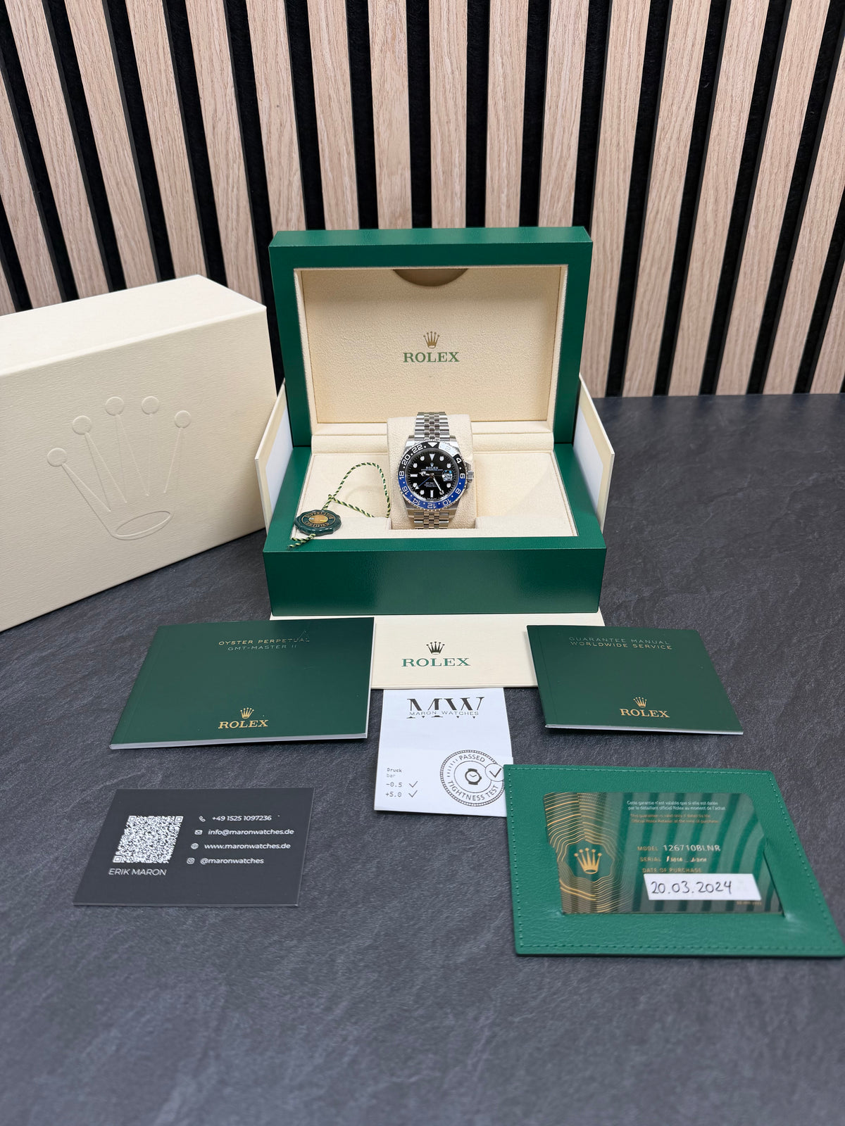Rolex GMT Master 2 "Batgirl" 126710BLNR / 2024 / Full Set / Top Zustand