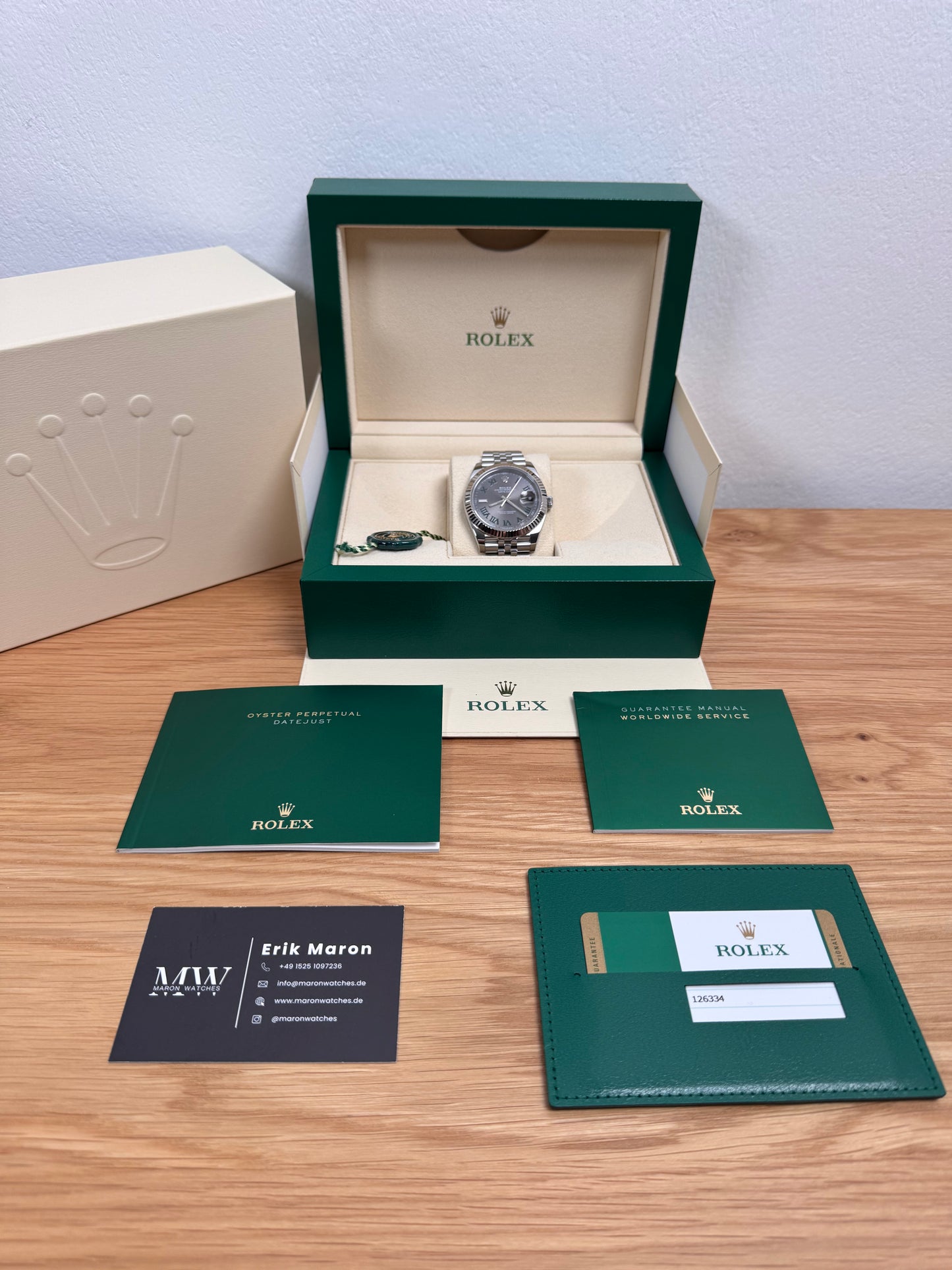 Rolex Datejust 41 126334 Wimbledon / 2019 / Full Set / Neuwertig