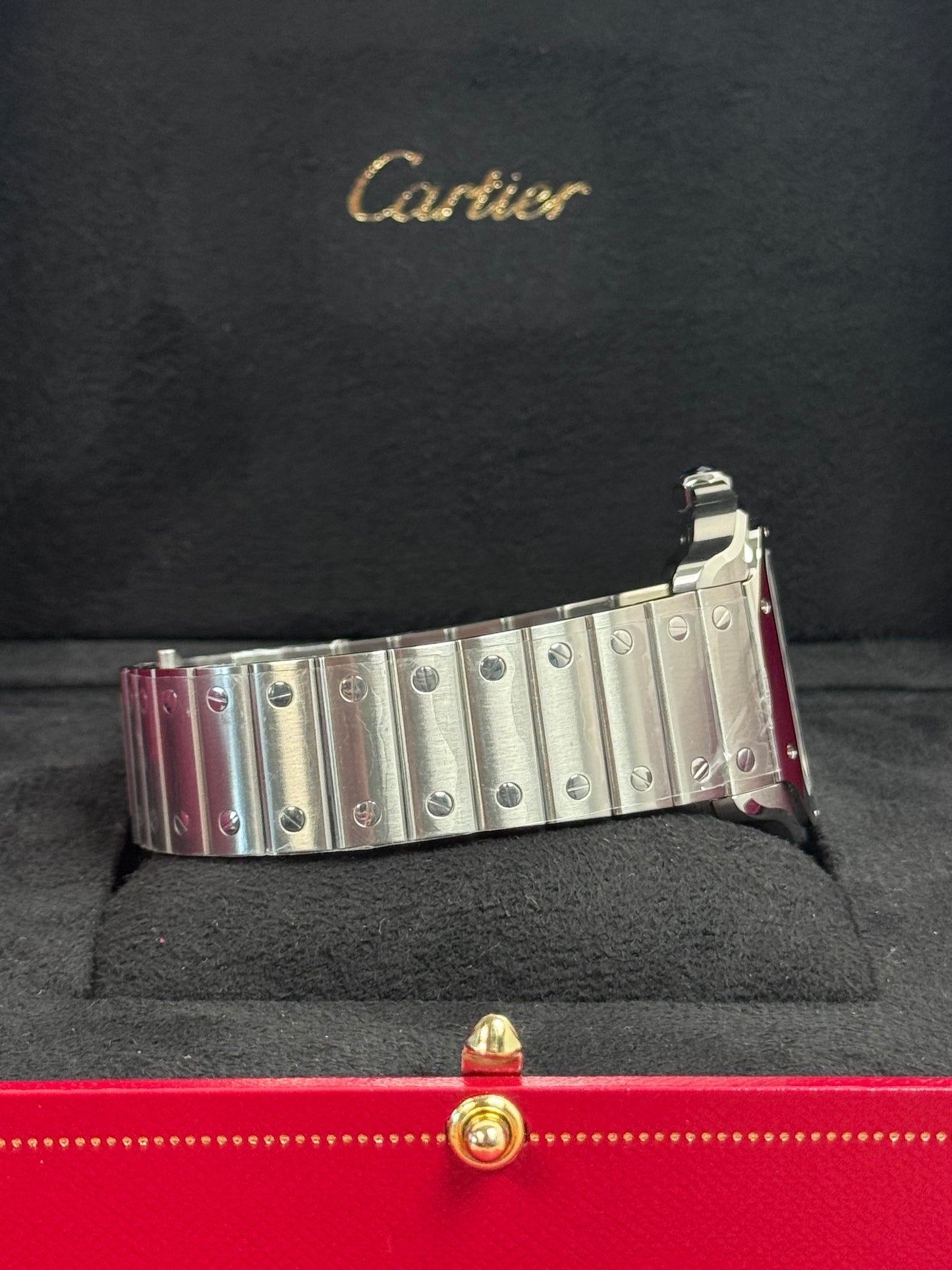 Cartier Santos Large Weiß WSSA0018 / 2025 / Full Set / Ungetragen