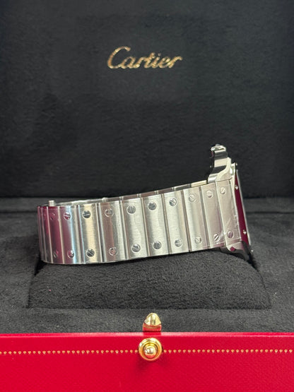 Cartier Santos Large Weiß WSSA0018 / 2025 / Full Set / Ungetragen