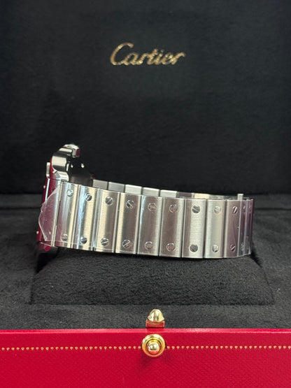 Cartier Santos Large Weiß WSSA0018 / 2025 / Full Set / Ungetragen
