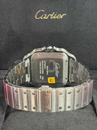 Cartier Santos Large Weiß WSSA0018 / 2025 / Full Set / Ungetragen