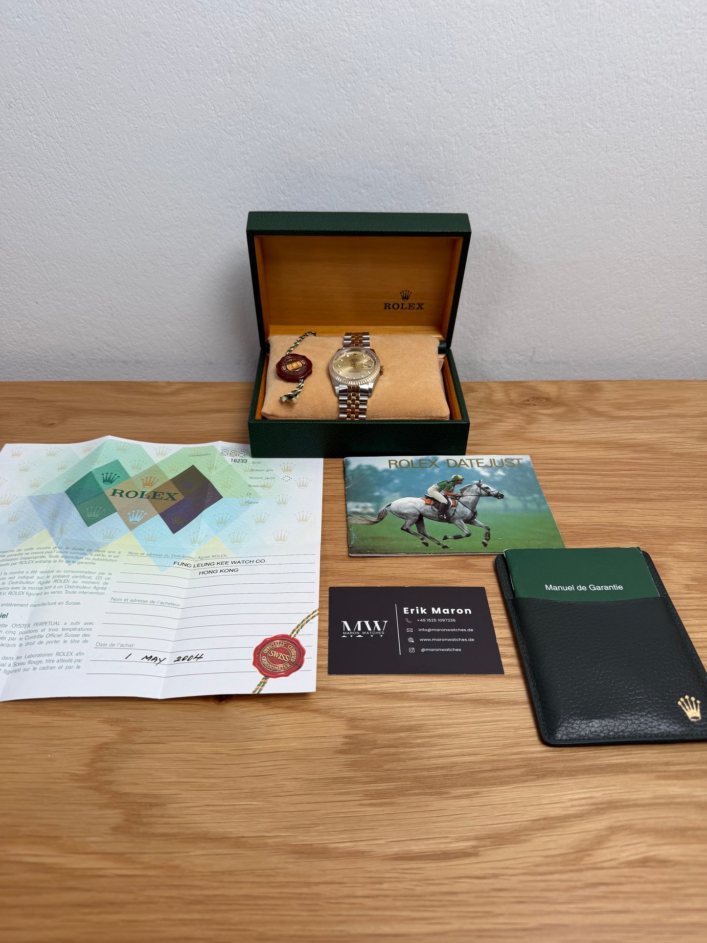 Rolex Datejust 36 Bicolor 16233 Diamant-Zifferblatt / 2004 / Full Set / NOS&Verlebt