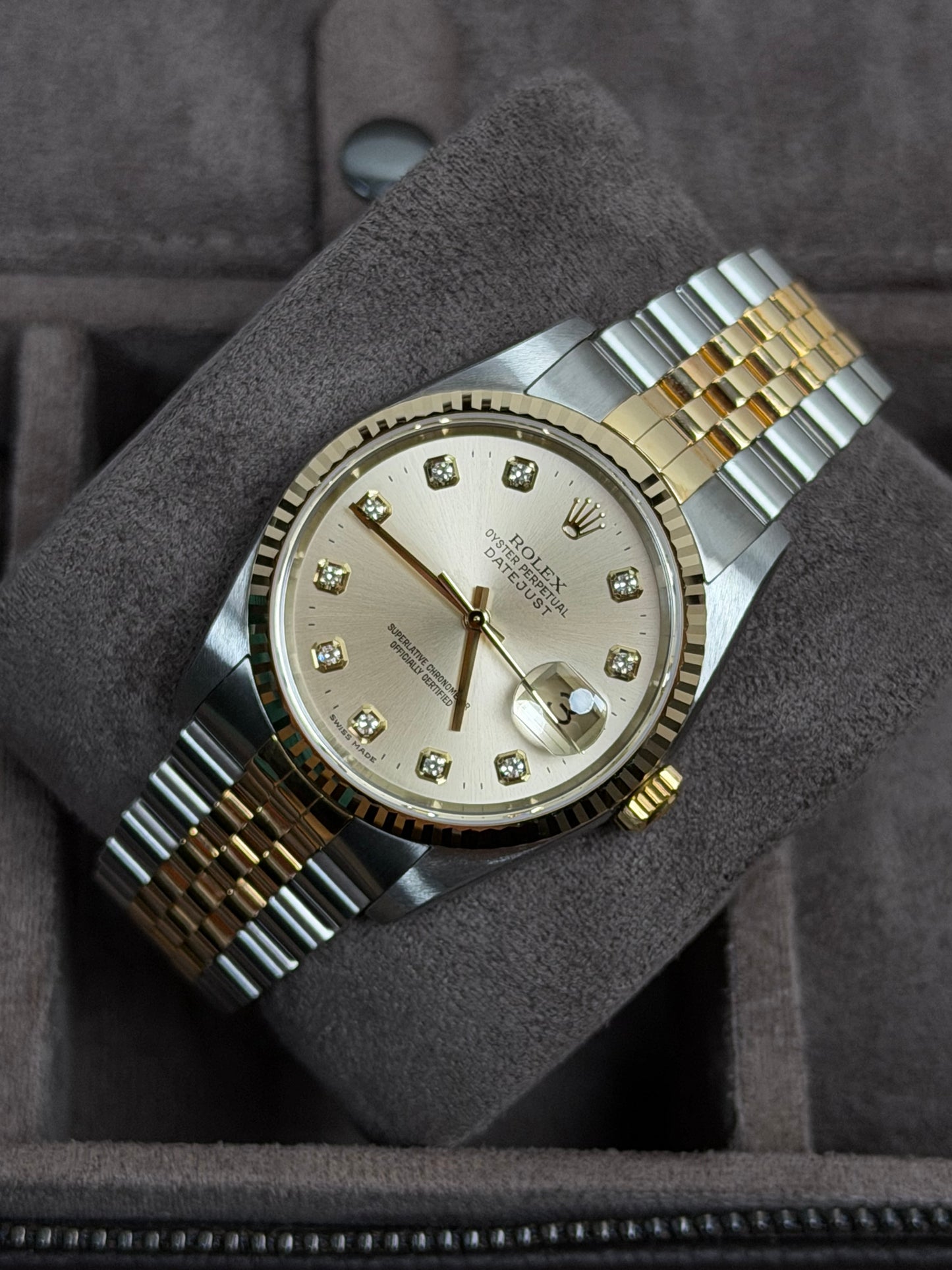 Rolex Datejust 36 Bicolor 16233 Diamant-Zifferblatt / 2004 / Full Set / NOS&Verlebt