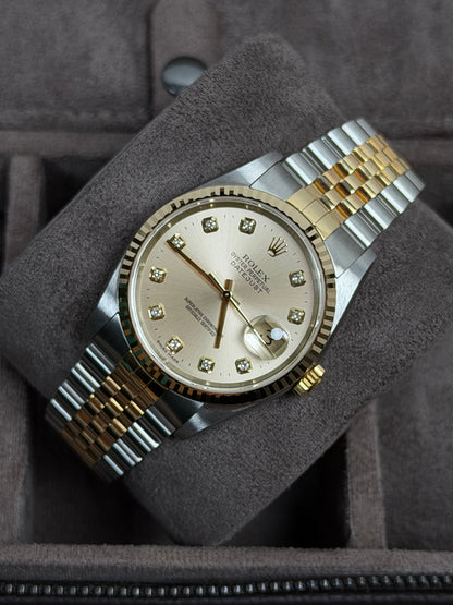 Rolex Datejust 36 Bicolor 16233 Diamant-Zifferblatt / 2004 / Full Set / NOS&Verlebt