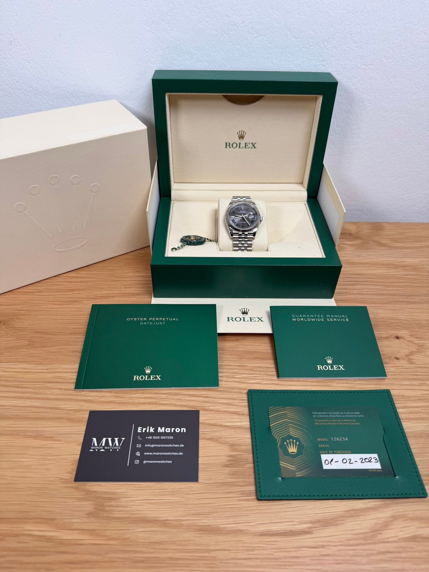 Rolex Datejust 36 126234 Wimbledon / 2023 / Full Set / Top Zustand