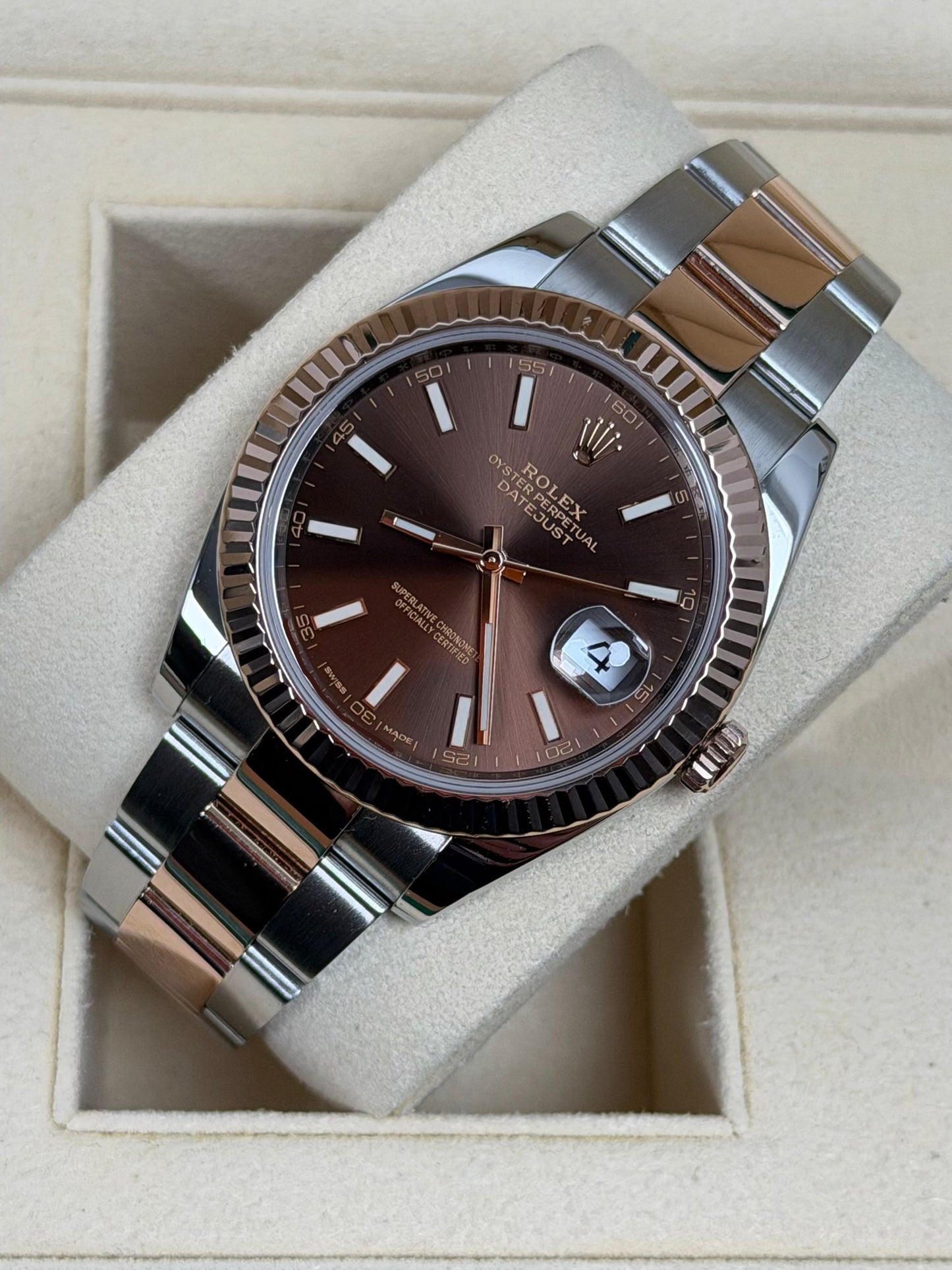 Rolex Datejust 41 126331 Stahl & Roségold Choco / 2018 / Full Set / Sehr gut