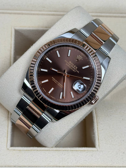 Rolex Datejust 41 126331 Stahl & Roségold Choco / 2018 / Full Set / Sehr gut