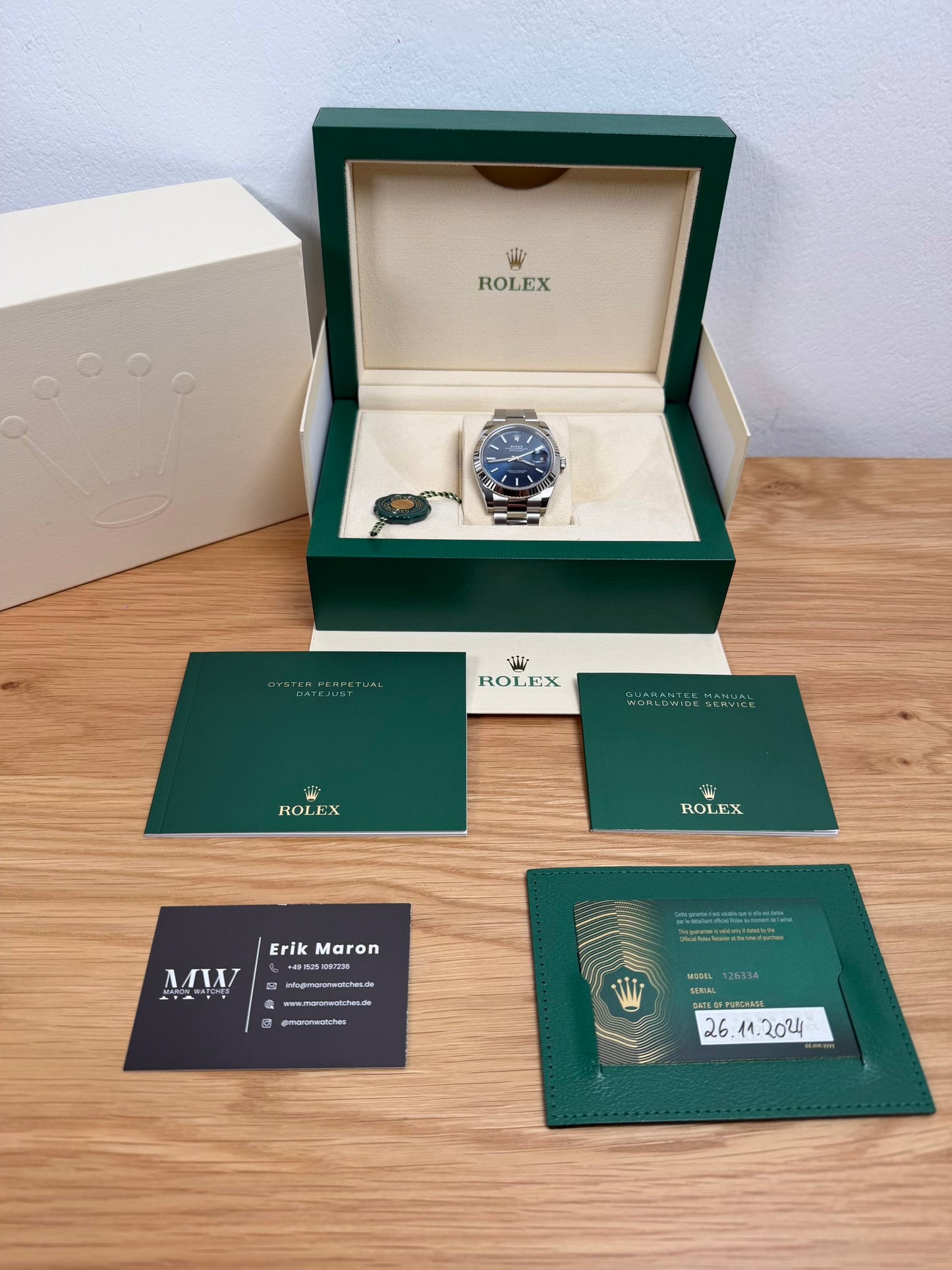 Rolex Datejust 41 126334 Blau / 2024 / Full Set / Top Zustand