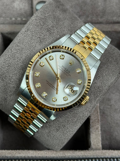Rolex Datejust 36 Bicolor 16233 Diamantzifferblatt / 1995 / Full Set / Neuwertig