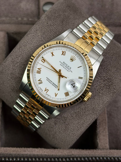 Rolex Datejust 36 Bicolor 16233 Weiß / Box & Uhr / Neuwertig