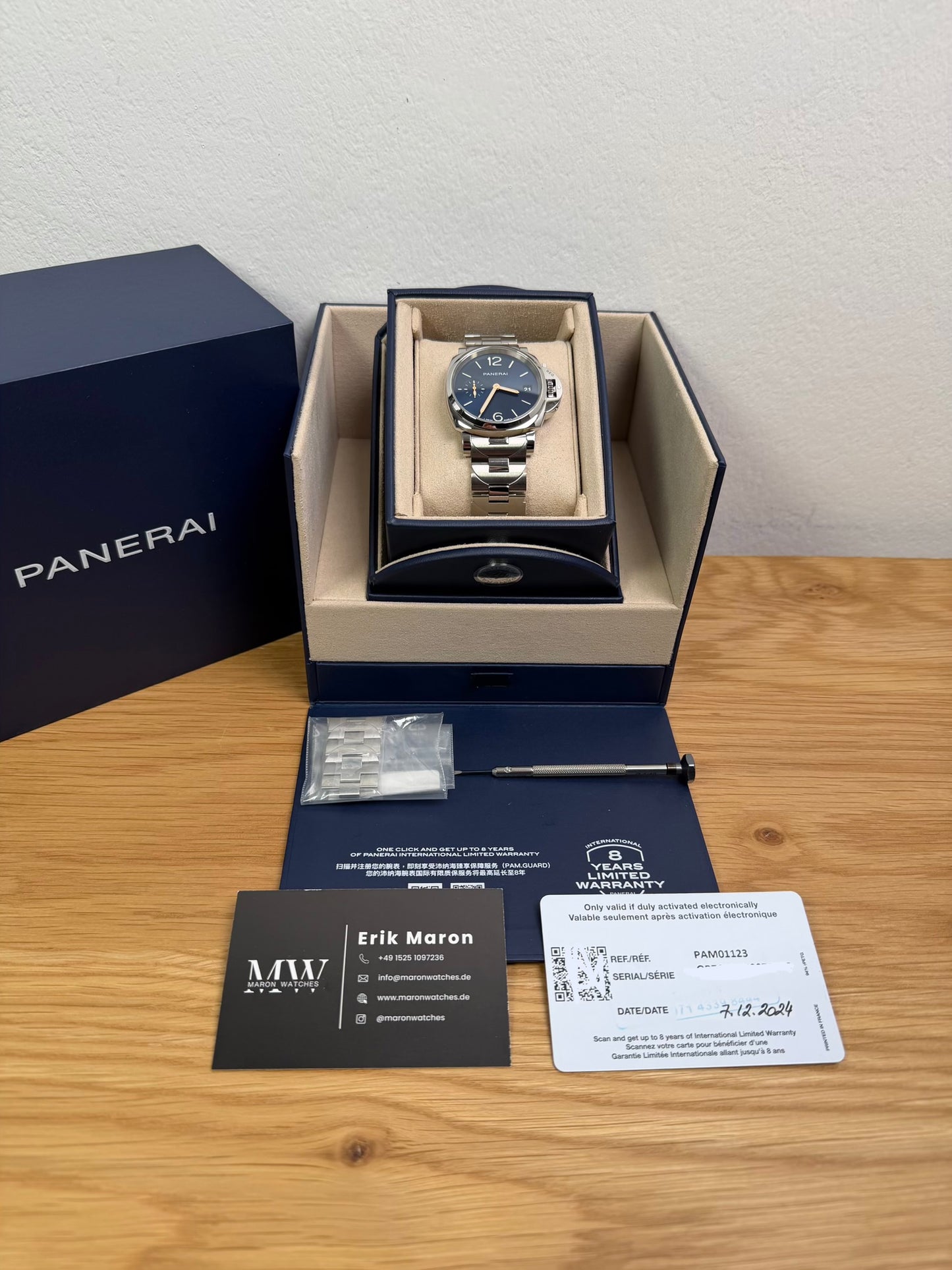 Panerai Luminor Due 38mm Blau / 2024 / Full Set / Neuwertig