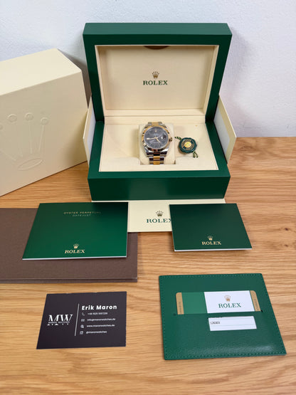 Rolex Datejust 41 126303 Wimbledon Stahl & Gold / 2019 / Full Set / Sehr gut