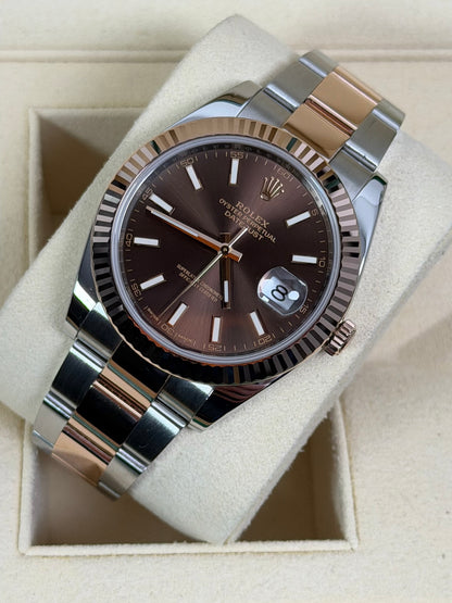 Rolex Datejust 41 126331 Stahl & Roségold Choco / 2018 / Full Set / Sehr gut