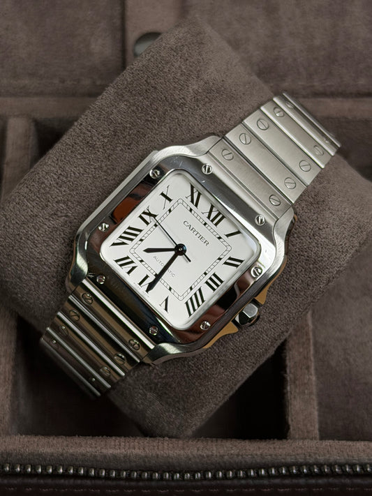 Cartier Santos Medium Weiß WSSA0029 / 2021 / Full Set / Top Zustand