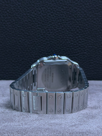 Cartier Santos Medium Weiß WSSA0029 / 2021 / Full Set / Top Zustand