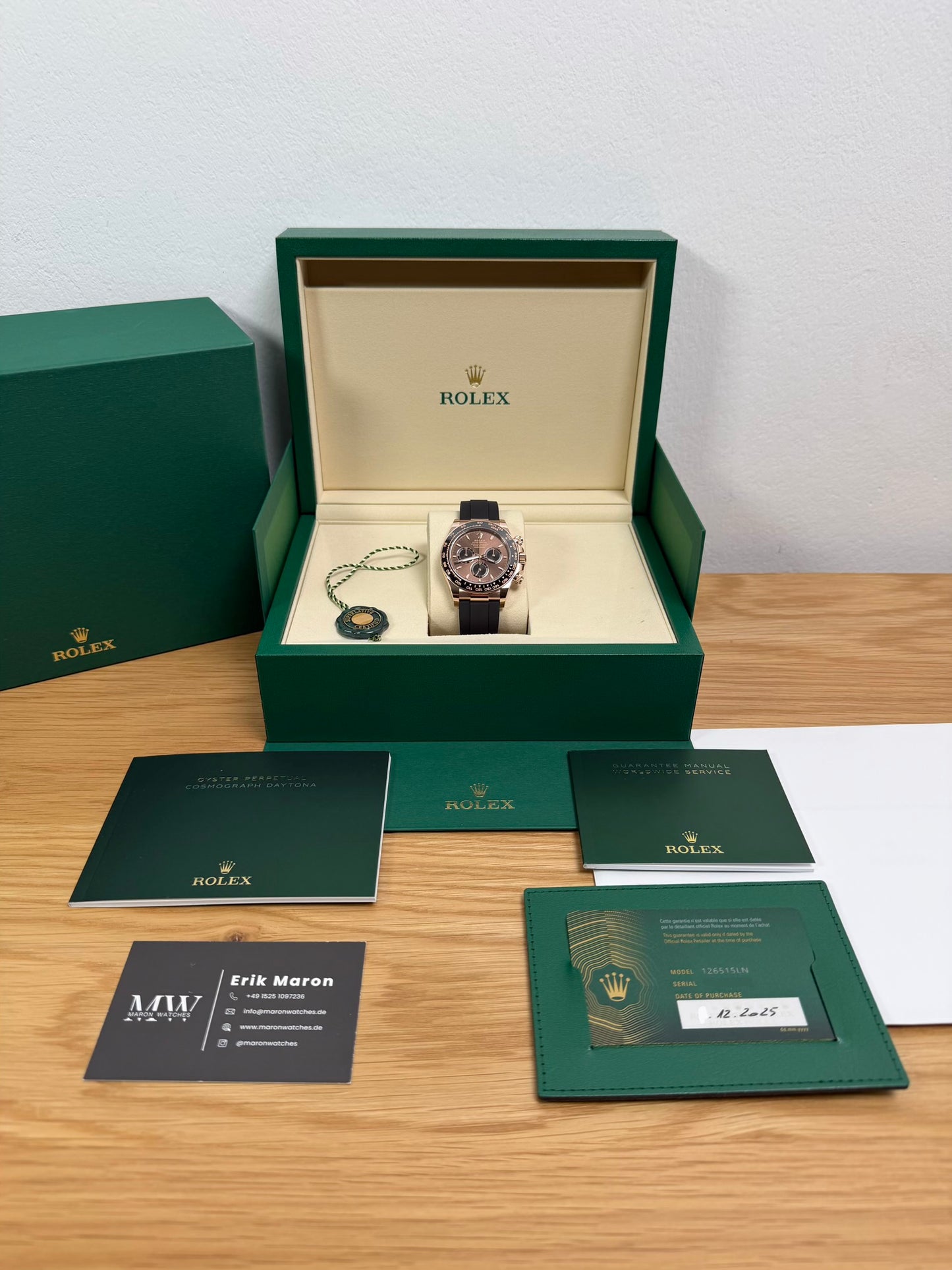 Rolex Daytona Oysterflex Roségold 126515LN / 2025 / Full Set / Ungetragen