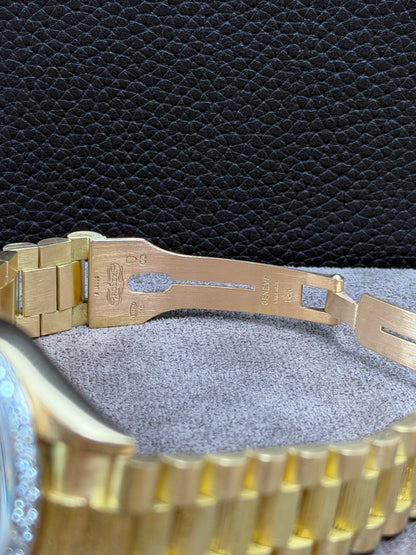 Rolex Day-Date 36 Borke 18K Gelbgold Diamant / 18078 / Sehr gut