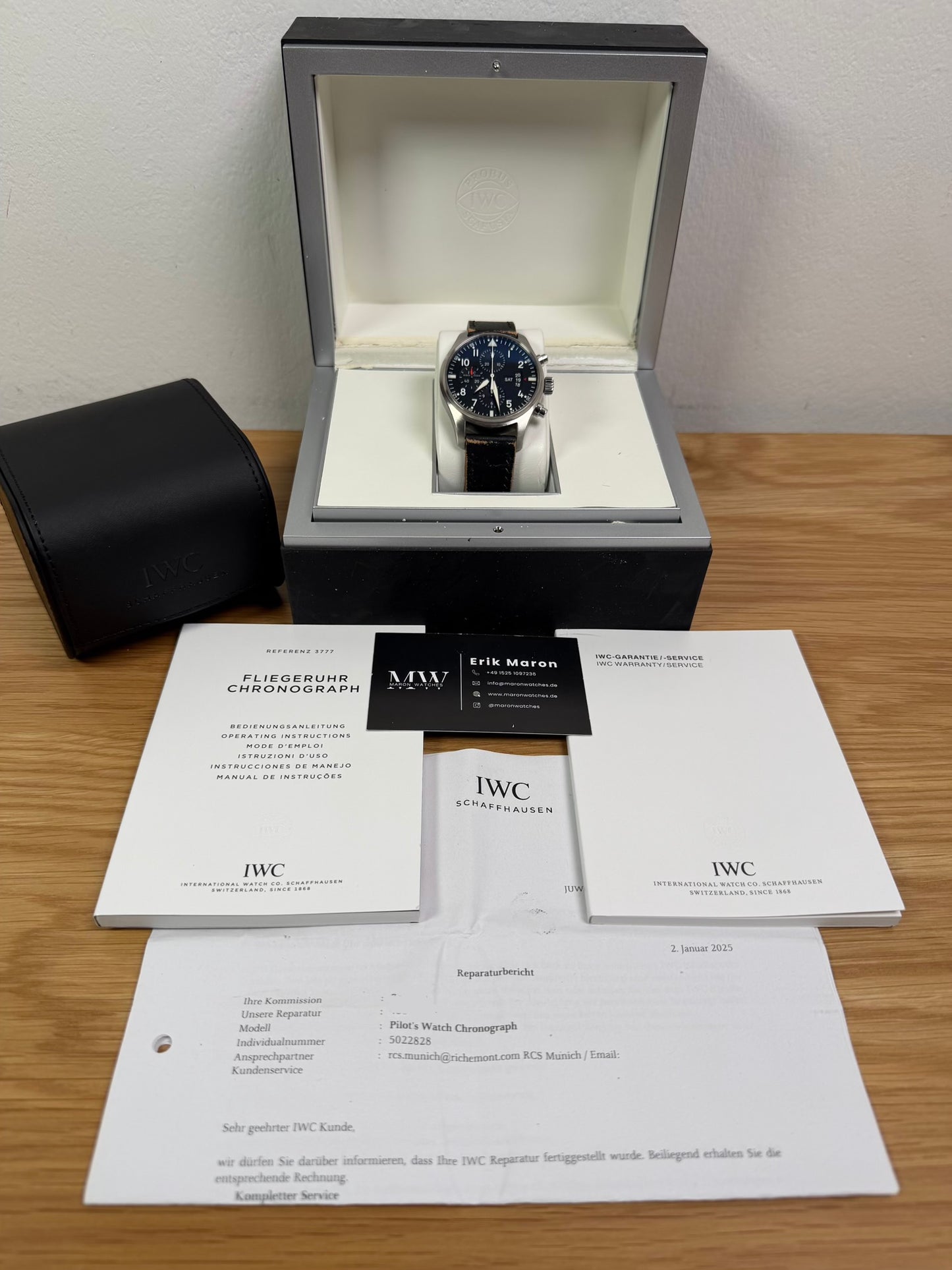 IWC Fliegeruhr Chronograph 43 / IWC Servicepapiere 2025 / Top Zustand