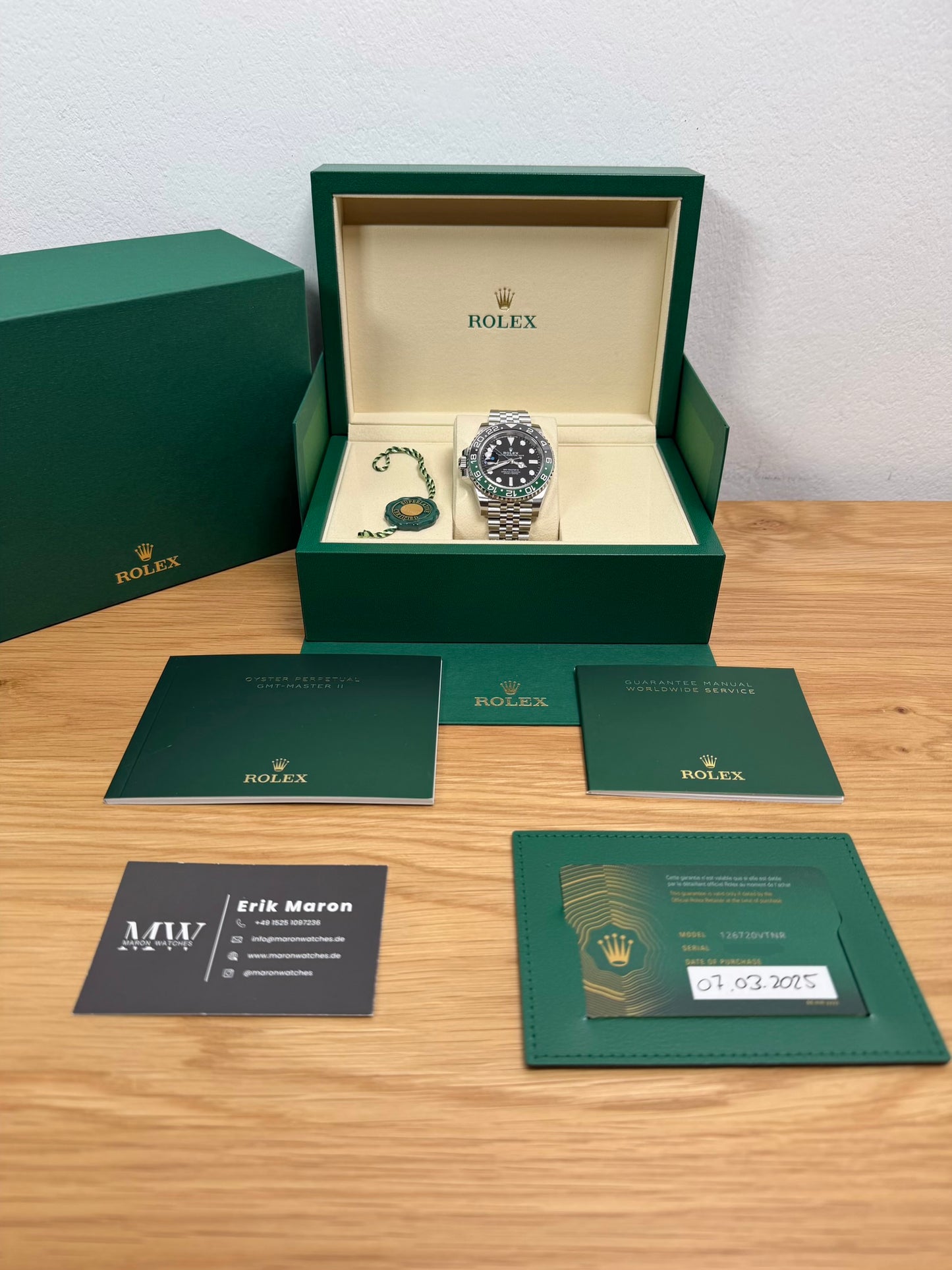 Rolex GMT Master 2 "Sprite" 126720VTNR / 2025 / Full Set / Neuwertig