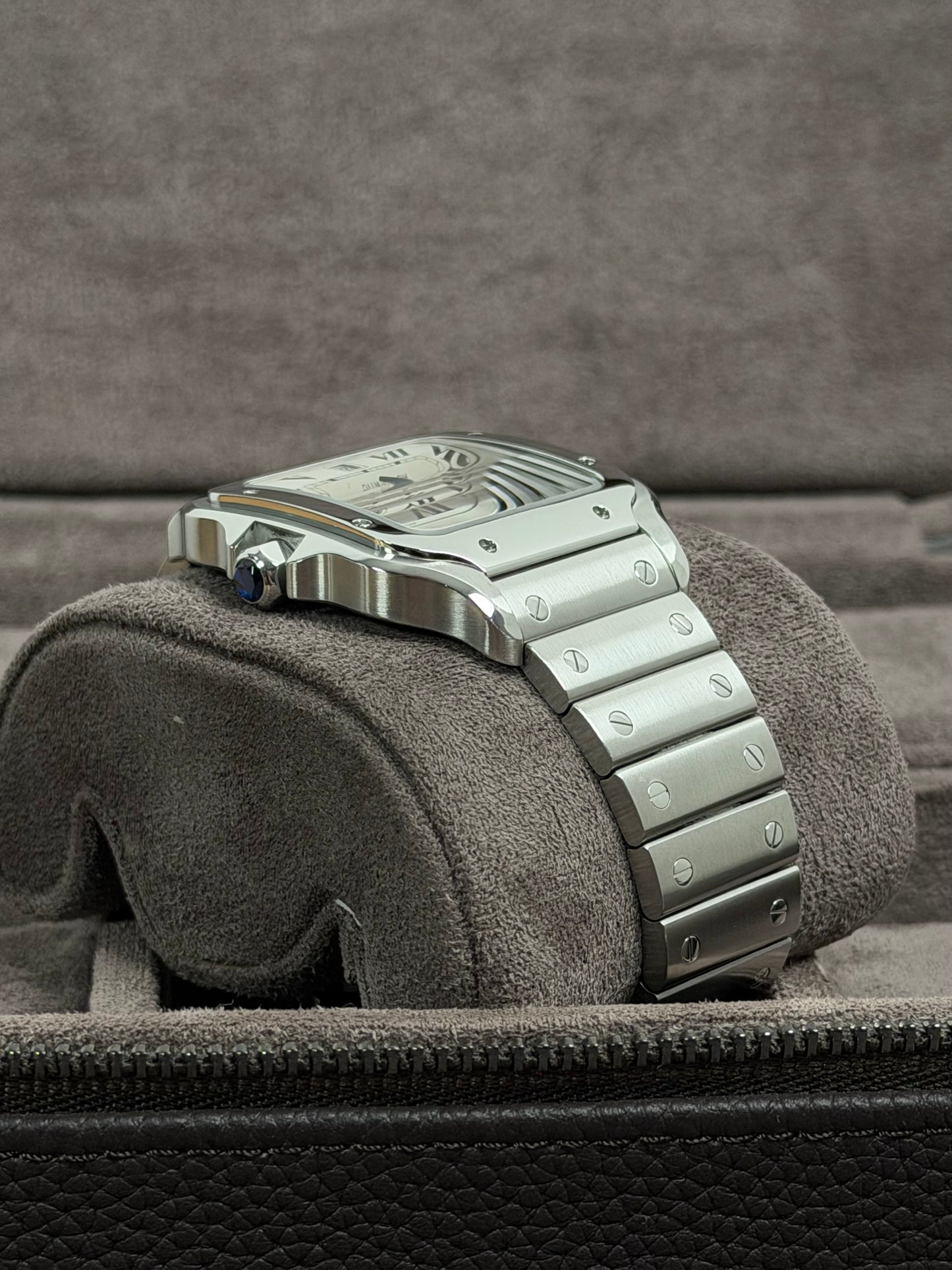 Cartier Santos Large Weiß WSSA0018 / 2022 / Full Set / Neuwertig