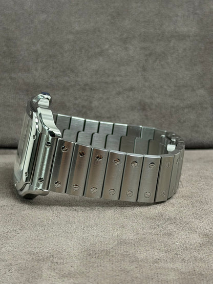 Cartier Santos Large Weiß WSSA0018 / 2022 / Full Set / Neuwertig