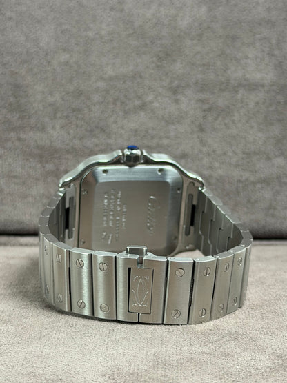 Cartier Santos Large Weiß WSSA0018 / 2022 / Full Set / Neuwertig