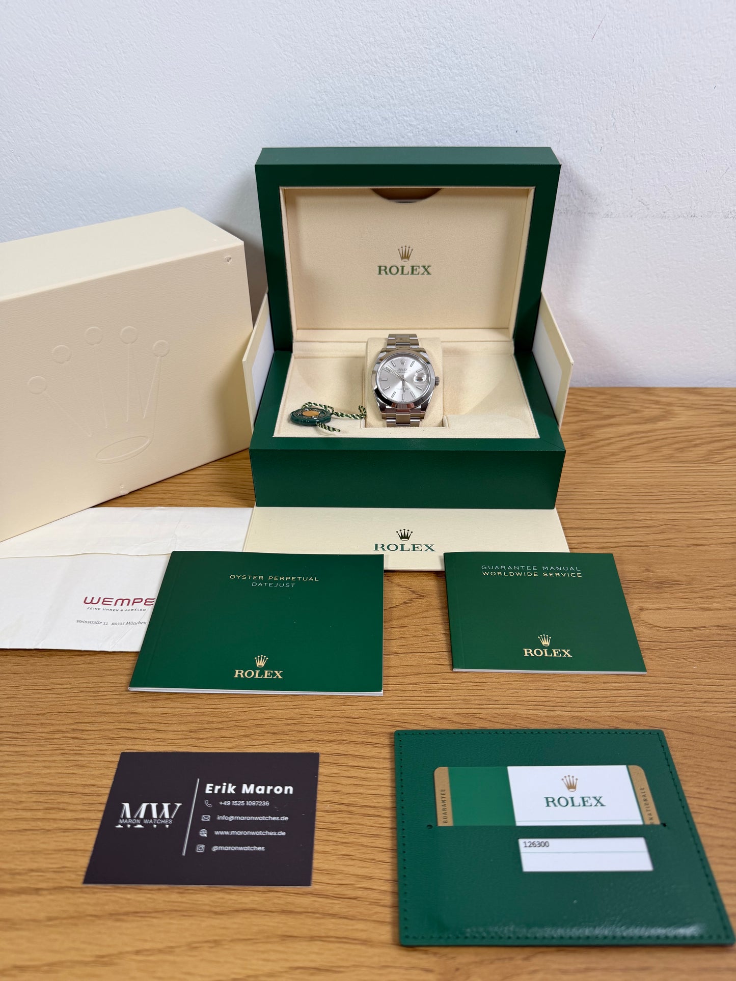 Rolex Datejust 41 126300 Silber / 2019 / Full Set / Neuwertig
