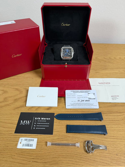 Cartier Santos Large Weiß WSSA0030 / 2022 / Full Set / Top Zustand