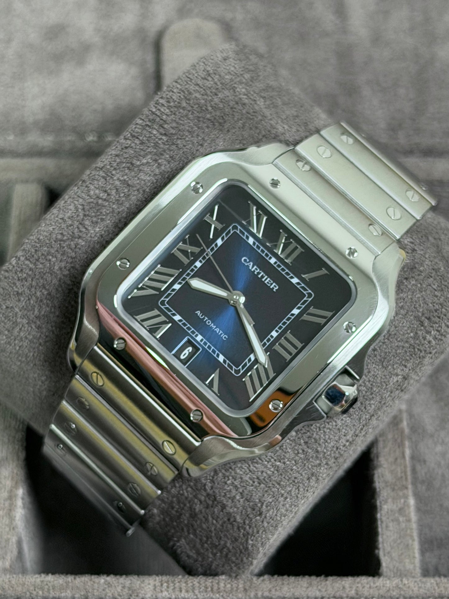 Cartier Santos Large Weiß WSSA0030 / 2022 / Full Set / Top Zustand