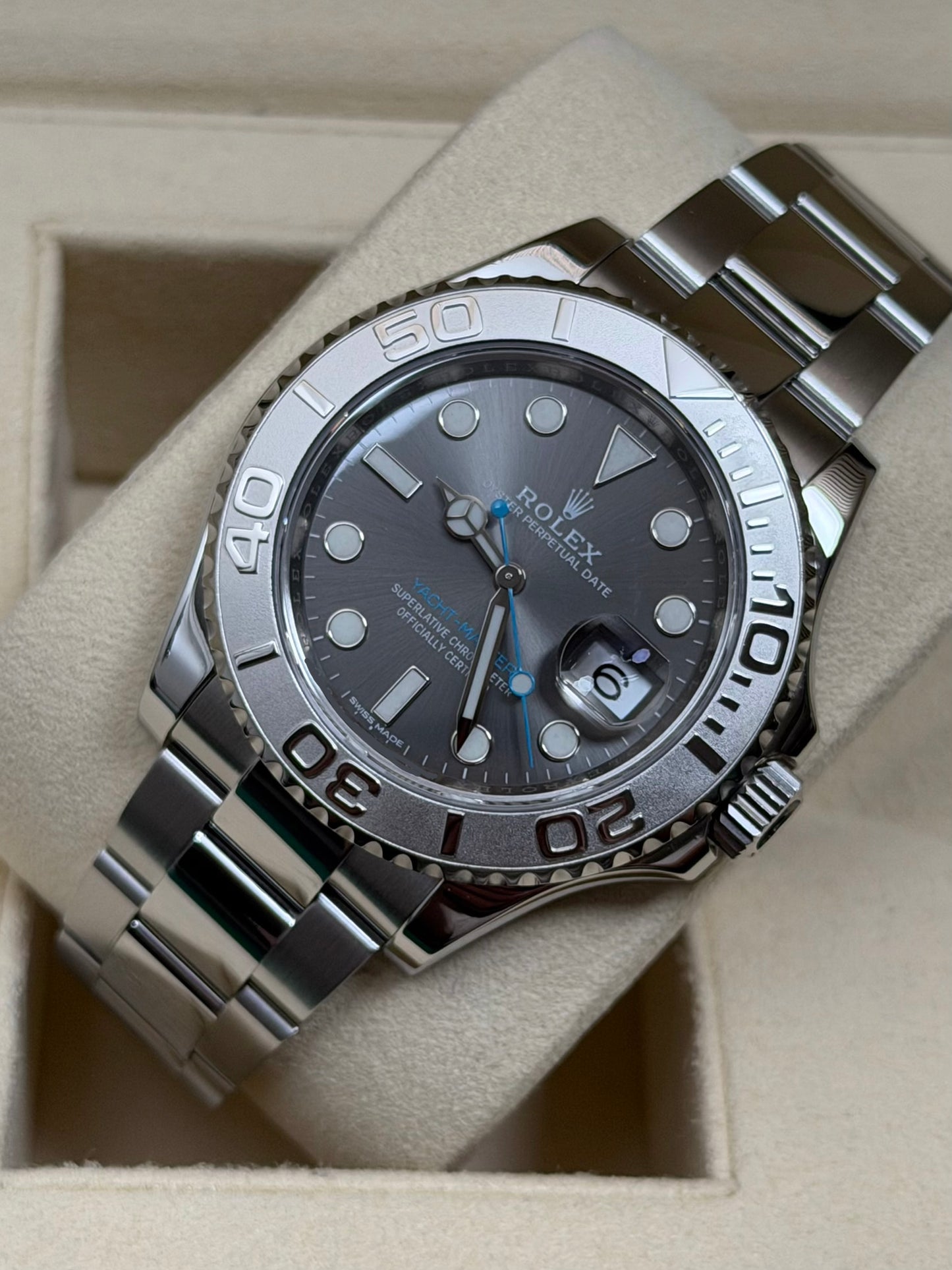 Rolex Yachtmaster 40 Rhodium / 2018 / Full Set / Top Zustand