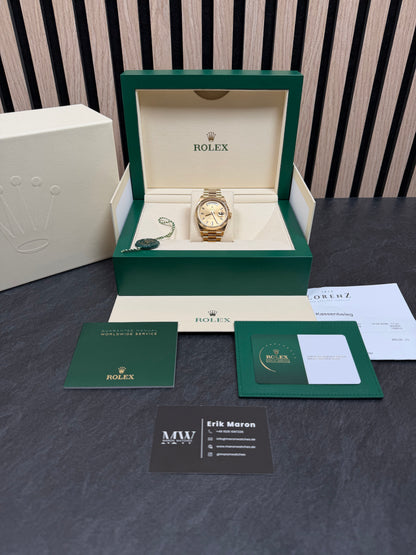 Rolex Day-Date 40 18K Gelbgold Baguette-Zifferblatt / 228238 / Top Zustand