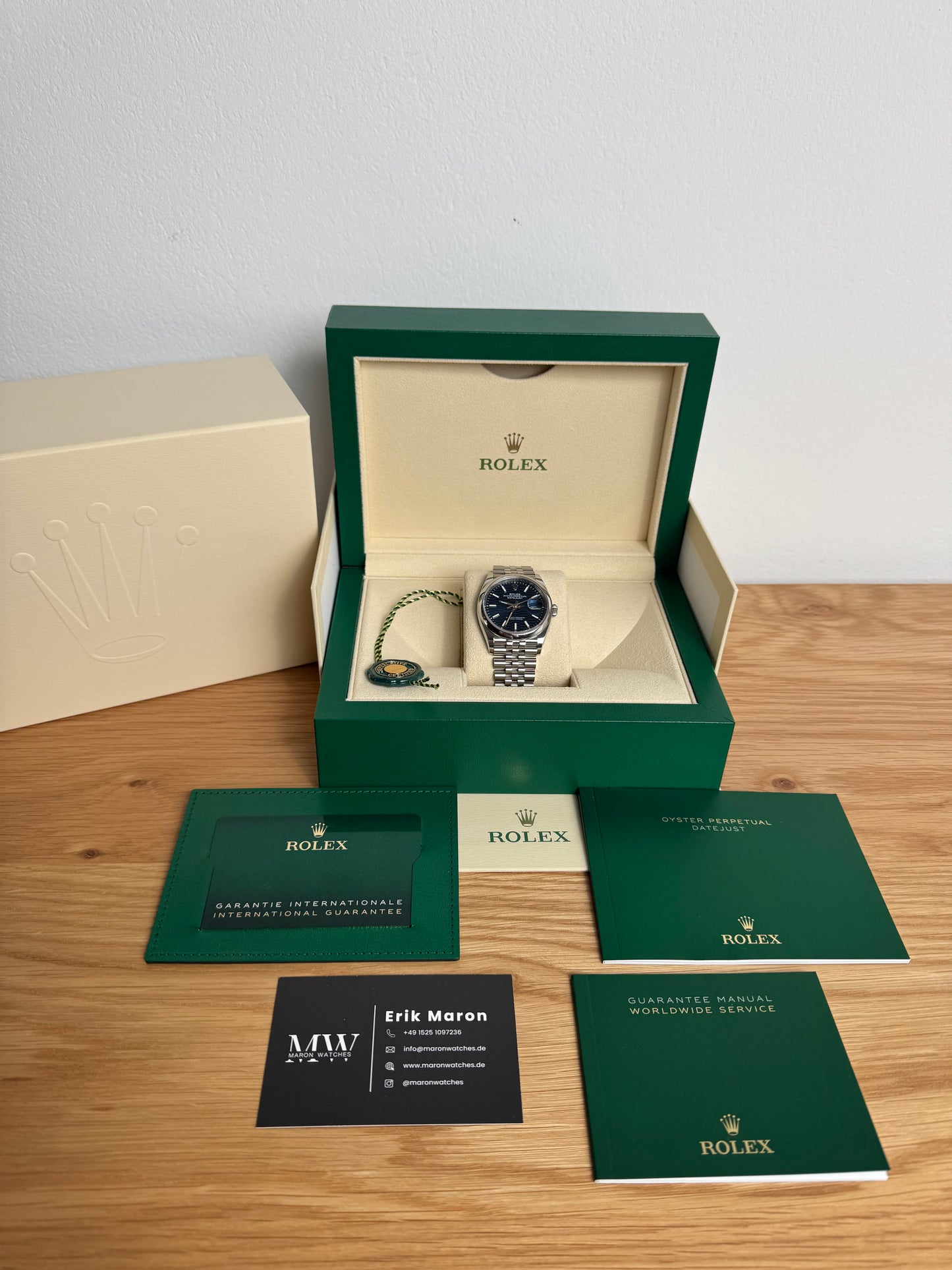 Rolex Datejust 36 Blau Motiv-Zifferblatt / 2023 / Full Set / Top Zustand