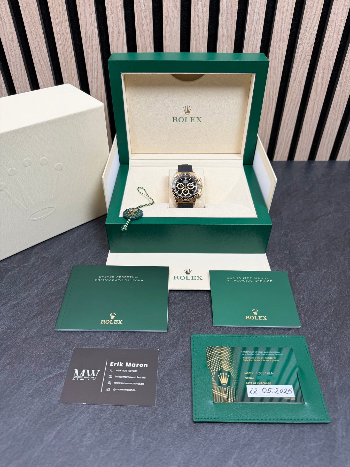 Rolex Daytona Oysterflex Gelbgold 126518LN / 2025 / Full Set / Top Zustand