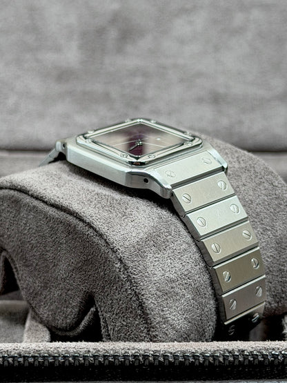 Cartier Santos Carrée Burgundy Dial / 2960 / Service / Sehr gut