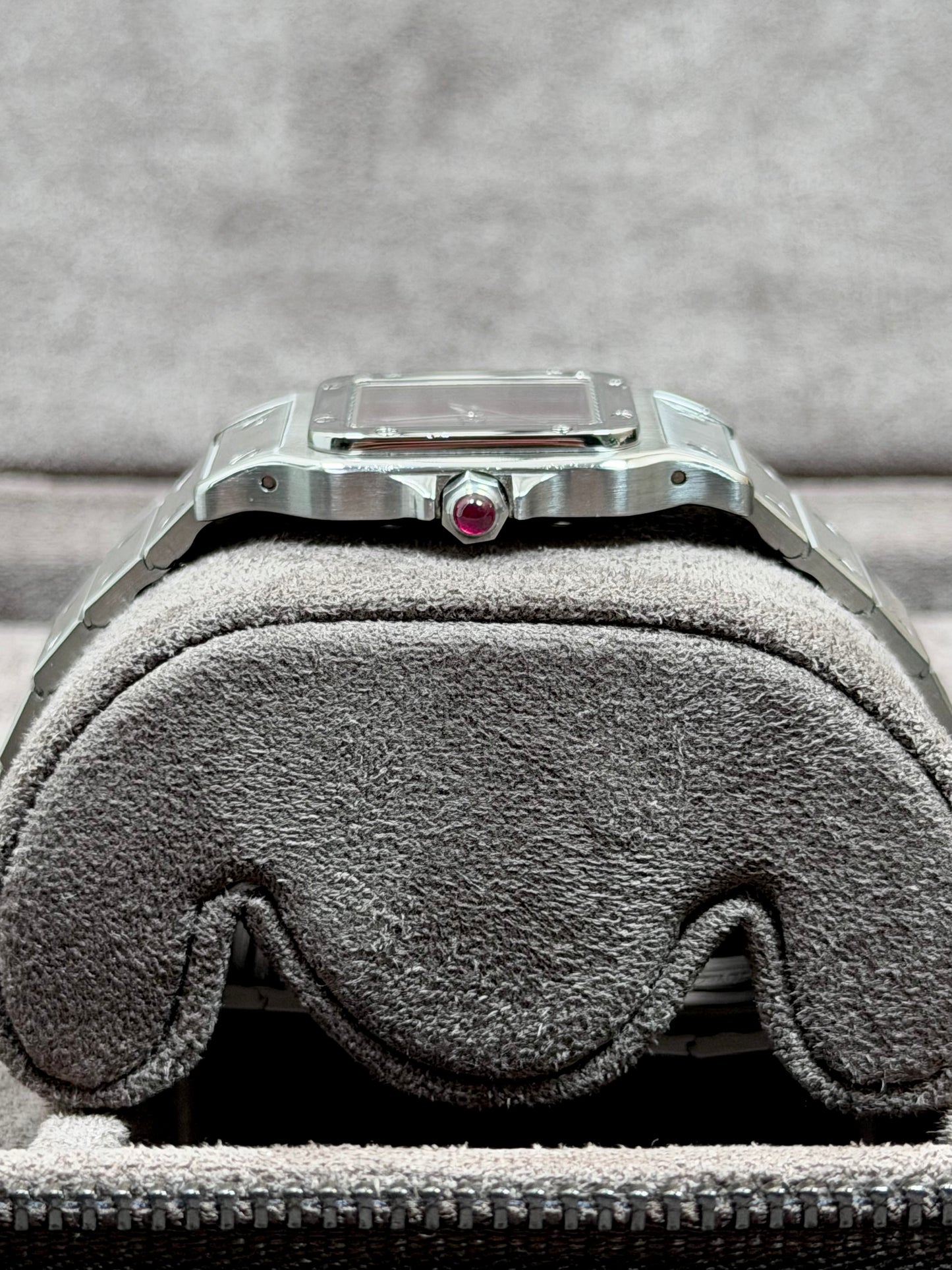 Cartier Santos Carrée Burgundy Dial / 2960 / Service / Sehr gut