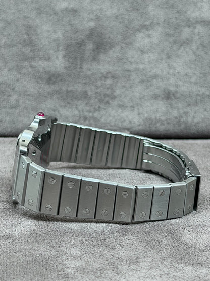 Cartier Santos Carrée Burgundy Dial / 2960 / Service / Sehr gut